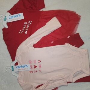 Carter's Baby 3 Months,  Pink and Red, Valenteins Outfits, Tutu And Matching Set